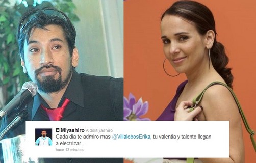 Aldo Miyashiro felicitó a Erika Villalobos a través de Twitter