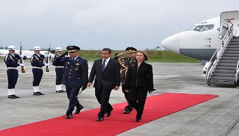 Presidente Ollanta Humala llegó a Chiclayo para V Reunión de Gabinete Binacional Perú-Ecuador