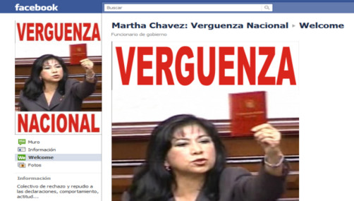 Martha Chávez causa repudio en Facebook y Twitter