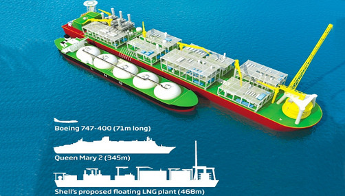 Shell construye barco gasífero 11 veces más grande que el Titanic