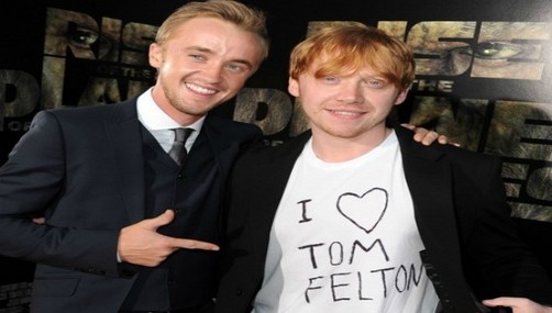 Rupert Grint sorprende a Tom Felton