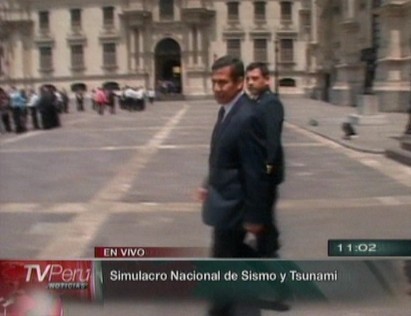 Presidente Ollanta Humala participó en simulacro de sismo de 8 grados