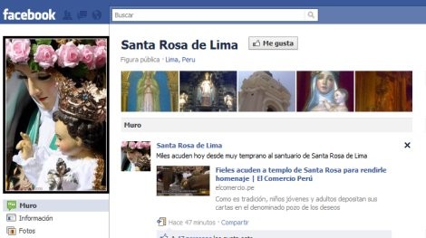 Santa Rosa de Lima es seguida en Facebook y YouTube