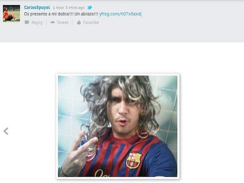 Messi se pone peluca para parecerse a Puyol