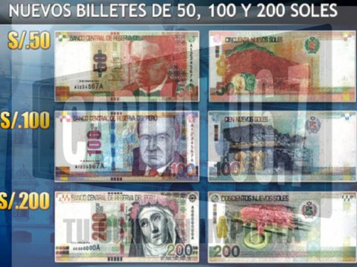 Desde hoy circularán nuevos billetes de 50, 100 y 200 soles