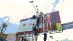 Erradican paneles publicitarios colocados irregularmente en San Juan de Miraflores