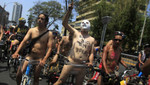 Ciclistas desnudos peruanos alzaron su 'voz' de protesta
