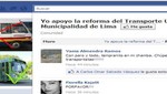 Crean Facebook en apoyo a reforma del transporte urbano en Lima
