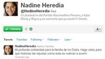 Nadine Heredia envía mensaje de solidaridad a familia de Ivo Dutra