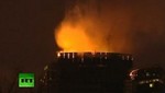 Uno de los más grandes rascacielos de Moscú se incendió