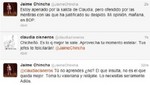 Claudia Cisneros y Jaime Chincha se pelearon en Twitter