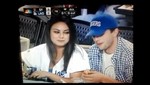 Mila Kunis y Ashton Kutcher en el partido de los Dodgers [VIDEO]