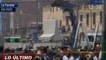 La policía pone los bloque de cemento en La Parada