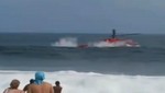 Brasil: helicóptero cae al mar en pleno rescate de bañista [VIDEO]