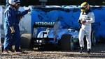 Lewis Hamilton estrella su Mercedes durante las pruebas en Jerez