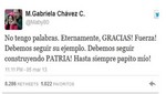 Hija de Hugo Chávez en Twitter: ¡Hasta siempre papito mío!