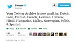 Twitter abre el acceso de su tweet archivo en 12 idiomas más