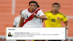 Cristian Benavente escribió  vía Twitter: Partido importantísimo Perú - Chile por el Mundial