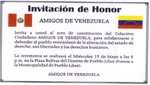 Amigos de Venezuela: Hoy miércoles 6pm, Plaza Bolívar de Pueblo Libre