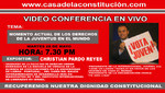 Christian Pardo da VideoConferencia este 28Mayo a las 7.30pm en Casa de la Constitución