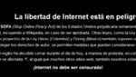 Wikipedia protesta contra la Ley SOPA: La libertad de Internet está en peligro