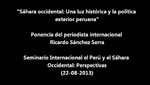 Conferencia en Perú sobre Sáhara Occidental