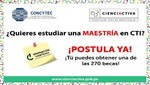 CONCYTEC  ofrece 45 becas de maestrías