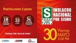 Simulacro Nacional de Sismo se realizará este 30 de mayo a las 3 de la tarde