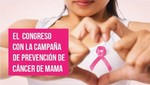 Congreso se suma a campaña de prevención del cáncer