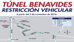 Corto desvío vehicular por Túnel Benavides
