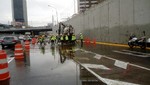 MML evacuó aniegos de Vía Expresa provocado por intensas lluvias y restablece normal tránsito vehicular