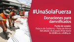 Palacio de Gobierno se suma a campaña solidaria por damnificados de intensas lluvias, huaicos e inundaciones