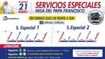 Metropolitano y corredores brindarán servicio especial por misa del Papa Francisco