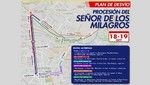 Conozca las rutas alternas por desvío vehicular debido a recorridos del Señor de los Milagros