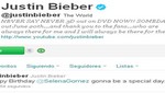 Justin Bieber felicita vía Twitter a Selena Gómez por su cumpleaños