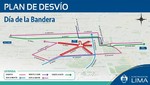 Plan de desvío por ceremonia del Día de la Bandera
