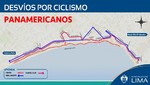 Desvíos por cambio de ruta de ciclismo en la Costa Verde