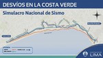 Desvíos en la Costa Verde por simulacro de sismo