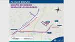 Plan de desvío por último recorrido del Señor de Los Milagros