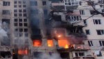 Ataque aéreo sobre Kiev: un barrio de la capital de Ucrania ha sido duramente golpeado