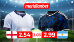 Inglaterra vs Argentina: ¡Juega en las semifinales del Torneo de selecciones y gana con la Mundo Mania de Meridianbet!