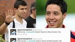 Sergio Agüero dió la bienvenida a Nasri al M. City a través de Twitter