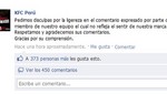 KFC Perú pidió disculpas por publicación en Facebook