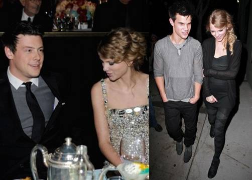 Taylor Swift sale con Cory Monteith y Taylor Lautner