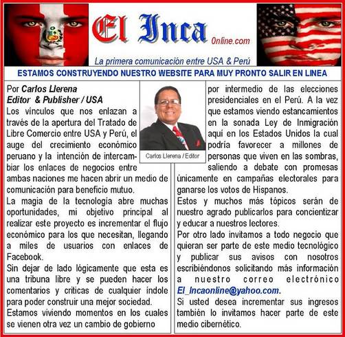 El Inca online: La primera comunicación entre Usa y Perú