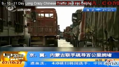 Atasco de 120 kilómetros en China dura desde hace 7 días