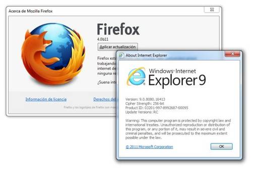 Internet Explorer al alza y Firefox a la baja durante febrero