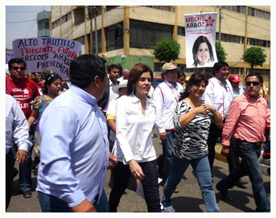 Candidata del APRA Meche Aráoz inició campaña proselitista desde Trujillo