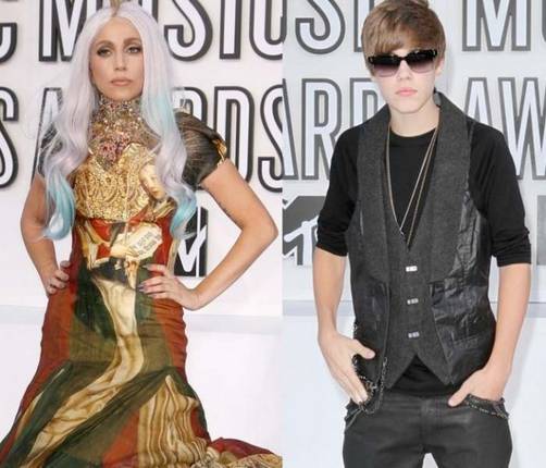 Justin Bieber compite con Lady Gaga