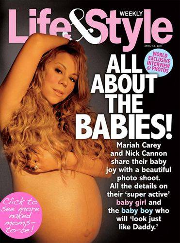 Mariah Carey posó desnuda y embarazadísima